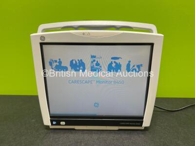 GE B450 Carescape Patient Monitor *Mfd 2019* (Powers Up with Crack in Casing - See Photos) *SN SNE19080006HA*