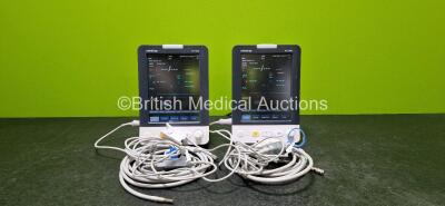 2 x Mindray VS-900 Vital Signs Monitors *Both Mfd 2021* (Both Power Up) with 2 x Fingertip Sensors and 2 x NIBP Hose