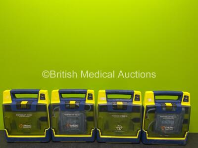 4 x Cardiac Science Powerheart AED G3 Defibrillators with 4 x LiSO2 Batteries (All Power Up)