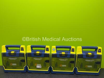4 x Cardiac Science Powerheart AED G3 Defibrillators with 4 x LiSO2 Batteries (All Power Up)