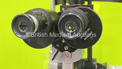 Woodlyn Slit Lamp / Microscope with Binoculars and 2 x 10x Eyepieces on Trolley (Powers Up with Good Bulb ) - 2