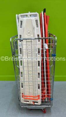 Cage of 12 x Spinal Boards and 1 x Stretcher (Cage Not Included)