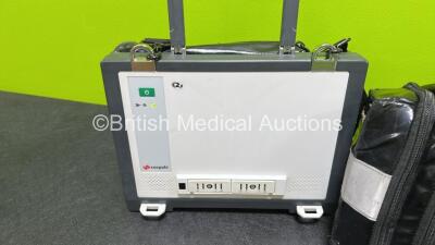 GS Corpuls3 Slim Defibrillator Ref : 04301 (Powers Up) with Corpuls Patient Box Ref : 04200 (Powers Up) with Pacer, Oximetry, ECG-D, ECG-M, CO2, CPR, NIBP and Printer Options, 4 and 6 Lead ECG Leads, Hose, Paddle Lead, CO2 Cable, 3 x Li-ion Batteries and - 8
