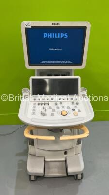 Philips iE33 Flat Screen Ultrasound Scanner on F.3 Cart *S/N B009CZ* **Mfd 08/2010** Software Version 6.3.3.145 with Sony UP-870MD Video Graphic Printer (Powers Up)