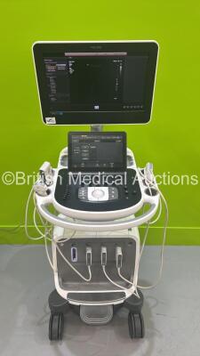 Philips Epiq 7G Flat Screen Ultrasound Scanner Ref 989605386721 *S/N US614B0417* **Mfd 2014** SVC HW A.0 Software Version 1.3.0.2506 with 4 x Transducers / Probes (C8-5 / l18-5 / C9-2 and C5-1) (Powers Up - 1 x Transducer Port Damaged - See Pictures) ***I