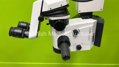 Leica M820 Surgical Microscope with Binoculars, 2 x 8.33x/22 Eyepieces, WD=225mm Lens, Sony Camera Control Unit, Control Panel and Footswitch on Leica F40 Stand (Powers Up with Good Bulb) *S/N 040313001* - 2