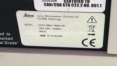 Leica M820 Surgical Microscope with Binoculars, 2 x 8.33x/22 Eyepieces, WD=225mm Lens, Sony Camera Control Unit, Control Panel and Footswitch on Leica F40 Stand (Powers Up with Good Bulb) *S/N 040313001* - 10