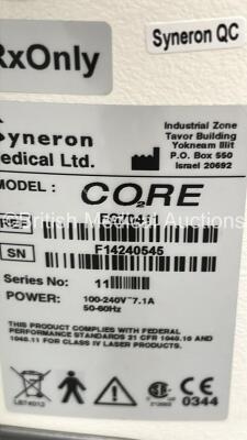 Candela Syneron CO2RE Aesthetic Laser Ref FG70411 Series 11 with Attachment, Googles, Footswitch and Key (Powers Up) Mfd:2017 *S/N F14240545* - 5