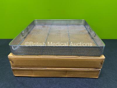 10 x Flat Base Perforated Baskets *480 x 480 x 60mm* (Like New - 3 in Photo, 10 in Total)