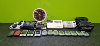 Job Lot Including 1 x Speidel & Keller BP Meter, 1 x Accoson BP Gauge with Cuff, 1 x Omron M7 Digital BP Monitor, 1 x Omron 705CP Digital BP Monitor, 1 x Safe AQ Smart Blood Glucose Monitoring System, 1 x GlucoMen LX Plus+ Blood Glucose Monitor, 3 x Stat 