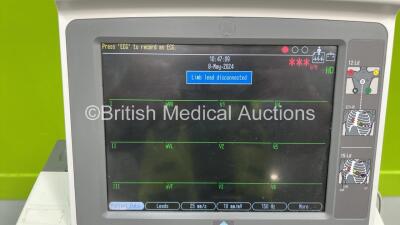 GE MAC 5500 HD ECG Machine on Stand with 10 Lead ECG Leads (Powers Up) *S/N SKJ17022680PA* - 3