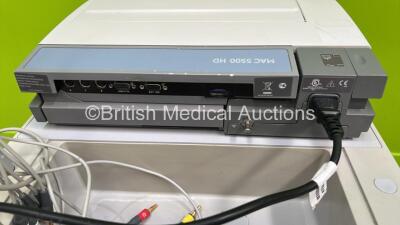 GE MAC 5500 HD ECG Machine on Stand with 10 Lead ECG Leads (Powers Up) *S/N SKJ17022680PA* - 6