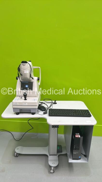 TopCon TRC-NW8 Non-Mydriatic Retinal Camera with PC Unit and Keyboard on Motorized Table (Powers Up - HDD REMOVED FROM PC UNIT) *S/N 087201* **Mfd 2014** ***IR686***