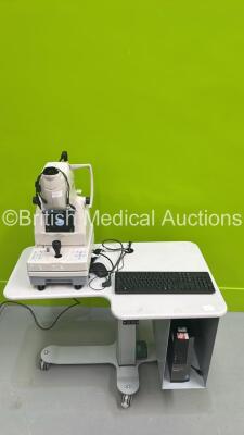 TopCon TRC-NW8 Non-Mydriatic Retinal Camera with PC Unit and Keyboard on Motorized Table (Powers Up - HDD REMOVED FROM PC UNIT) *S/N 087201* **Mfd 2014** ***IR686*** - 2