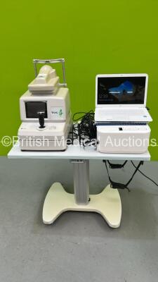 Tomey TMS-4 Corneal Topography System with Laptop, Software and Printer on Motorized Table (Powers Up) *S/N 838112* **Mfd 2008**