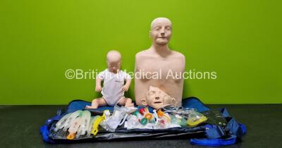 Job Lot Including 1 x Laerdal Resusci Baby Manikin, 1 x Laerdal Little Anne Training Manikin with Accessories in Carry Bag and 1 x AirPal Patient Transfer System Model 32L Blue *SN 31238*