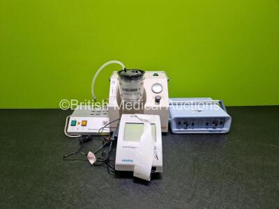 Mixed Lot 1 x Eschmann VP25 Suction Unit, 1 x Baxter Fibrinotherm Block Heater, 1 x Siemens Clinitek Status Plus Analyzer and 1 x Neurosign 100 Nerve Stimulator *SN 9T310029 / 5622F / V2AC2F1680 / 2496*