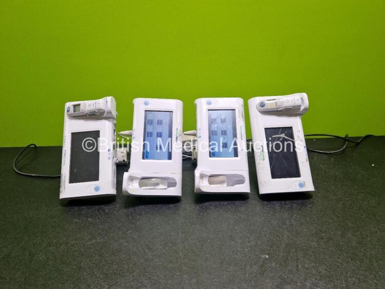 4 x Welch Allyn Connex Spot Vital Signs Touchscreen Monitors (All Power Up, 1 x with Cracked Screen) with and 4 x Power Supplies