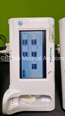 4 x Welch Allyn Connex Spot Vital Signs Touchscreen Monitors (All Power Up, 1 x with Cracked Screen) with and 4 x Power Supplies - 2