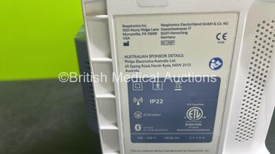 Philips Respironics Trilogy 100 Ventilator Software Version 14.2.04 *Mfd - 14/03/2020* With User Manual and 1 x Li-ion Rechargeable Battery in Case (Powers Up with Low Pressure, Circuit Disconnect, Low Minute Ventilation and Internal Battery Depleted Mess - 8