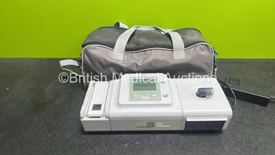 Philips Respironics BiPAP A40 Unit Software Version 3.4 with System One Humidifier, 1 x Battery Pack (Missing Casing - See Photos) 1109596 and Power Supply (Powers Up) in Carry Bag SN *V150165781169*
