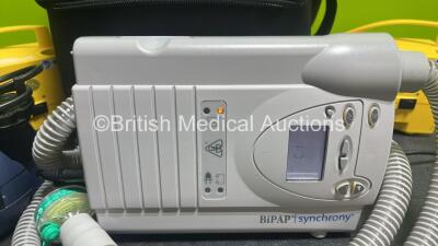 Job Lot including 1 Respironics BiPAP Synchrony C1 Ventilation System in Carry Bag (Powers Up), 2 x PARI JuniorBoy SX Nebulisers (Both Power Up) and 1 x PARI TurboBoy S Nebuliser (Powers Up) - 2