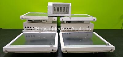 Job Lot Including 1 x GE Module Rack Ref M1115512 , 4 x GE D19KT Display Monitors (All Damaged Casings - See Photos) and 4 x Carescape C1-CPU Base Units (2 x Damaged Casings - See Photos)