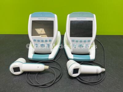 2 x Verathon BVI 9400 Bladder Scanners (No Power) with 2 x Transducers (1 x Damaged Casing - See Photos) and 1 x Li-Ion Battery