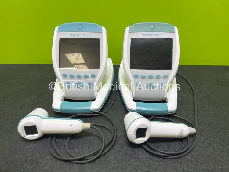 2 x Verathon BVI 9400 Bladder Scanners (No Power) with 2 x Transducers (1 x Damaged Casing - See Photos) and 1 x Li-Ion Battery