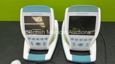 2 x Verathon BVI 9400 Bladder Scanners (No Power) with 2 x Transducers (1 x Damaged Casing - See Photos) and 1 x Li-Ion Battery - 2