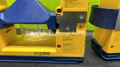 2 x Laerdal LSU Suction Units (Both Power Up with Damage to Casing) with 2 x Cups (Both Missing Lids) and 2 x NiMH Batteries - 6