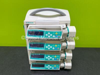 4 x B.Braun Perfusor Space Syringe Pumps with 1 x B.Braun Space Station (All Power Up)