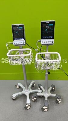 2 x Edan iM3 Patient Monitors on Stands (Both Power Up) *S/N NA*