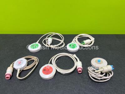 5 x Sonicaid Fetal Monitor Transducers (2 x Damage to Casing, 4 x Damage to Cable Casing - See Photos)