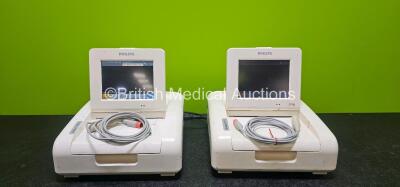 2 x Philips Avalon FM20 Fetal Monitors with 2 x Hand Triggers (Both Power Up) *S/N DE53031039 / DE53001995*