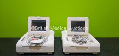 2 x Philips Avalon FM20 Fetal Monitors with 2 x Hand Triggers (Both Power Up) *S/N DE53002004 / DE53002023*