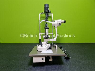 Nikon NS-1 Slit Lamp (No Power) 2 x 10 x Eyepieces with 1 x Haag Streit Burn R90011542 Tonometer