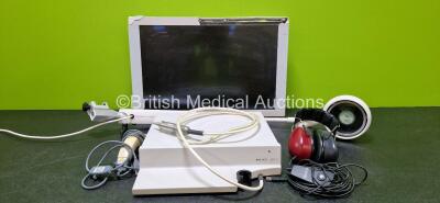 Mixed Lot Including 1 x Maico MV10 Endoscopic Camera (Powers Up), 1 x Sony LCD Monitor LMD-2450MD (Untested Due to No Power Supply and Damaged - See Photos), 1 x Maquet Light (Powers Up), 1 x Intermec ScanPlus 1800SR and 1 x Oscilla Peltor Headphone *SN 0