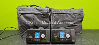 2 x ResMed Airsense 10 Autoset CPAP Units *Both Mfd 2020* with 2 x Power Supplies in 2 x Carry Bags (All Power Up)