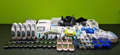 Job Lot of Various Patient Monitoring Devices Including Accu-Chek Performa Nano Glucose Monitors, Accu-Chek Performa Glucose Monitors, Pulse Oximeter Fingertip Sensors, Omron Digital BP Monitors, A&D Medical Digital BP Monitors, Arm BP Monitors, Zeal Inf