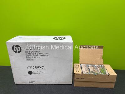 Job Lot Including 10 x Sony UPP-110HD Thermal Print Rolls and 1 x HP Laserjet CE255XC Print Cartridge (All Unused)