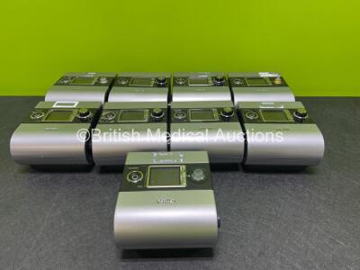 9 x ResMed S9 Autoset CPAP Units with 9 x Power Supplies (2 x Missing Dials - See Photos)