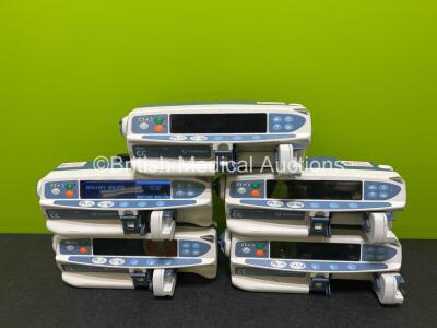 5 x CareFusion Alaris Guardrails Plus CC Syringe Pumps (All Power Up and Require Service, 1 x Damaged Screen, 1 x Blank Screen - See Photos)