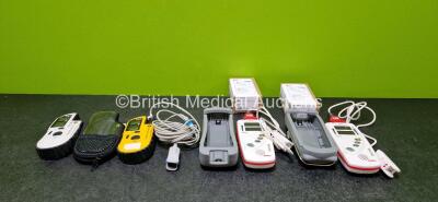 Job Lot Including 2 x GE Ohmeda TuffSat Pulse Oximeters with 1 x Fingertip Sensor and 1 x Case (Both Power Up) and 2 x Masimo SET Rad-5 Signal Extraction Pulse Oximeters with 2 x Fingertip Sensors and 2 x Protective Cases *SN FCB11310213SA / FCB07350532SA