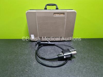 Pentax EE-1580K Bronchoscope in Case - Engineer's Report : Optical System - No Fault Found, Angulation - No Fault Found, Insertion Tube - No Fault Found, Light Transmission - No Fault Found, Channels - No Fault Found, Leak Check - No Fault Found *SN A1244