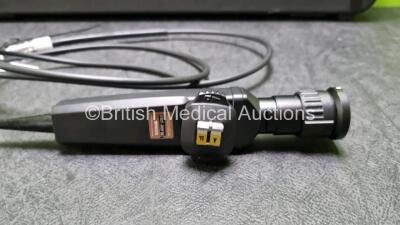 Machida ENT-30F Pharyngoscope in Case - Engineer's Report : Optical System - Fluid Stain Obscuring Image, Angulation - No Fault Found, Insertion Tube - Minor Crush , Light Transmission - No Fault Found, Channels - No Fault Found, Leak Check - No Fault Fou - 3