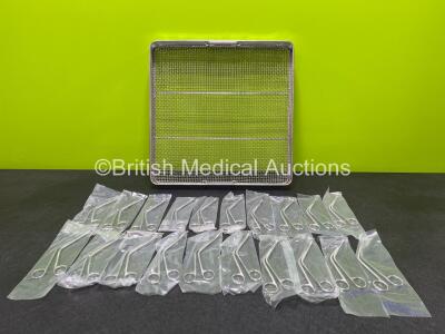 20 x Denis Browne 7 Inch Tonsil Seizing Forceps Including 1 x Perforated Basket (Like New) *Stock Photo*