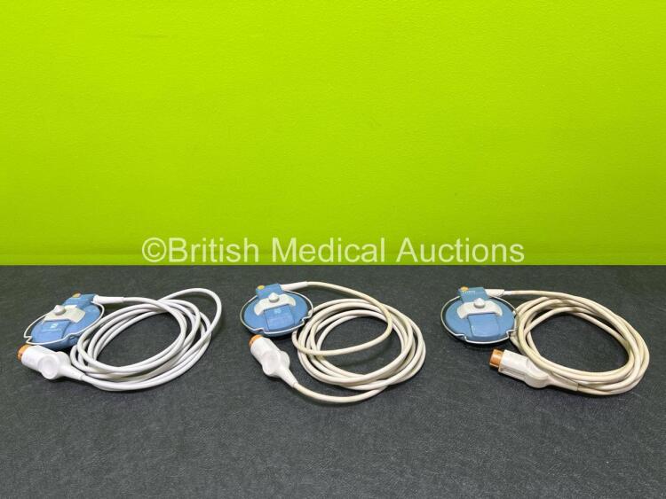 3 x Philips TOCO Transducers (1 x Damage to Cable Casing - See Photos)