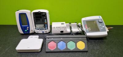 Mixed Lot Including 1 x Welch Allyn Spot Vital Signs Patient Monitor, 1 x Mindray VS-800 Patient Monitor, 1 x Pantex Medical NDS ZeroWire Ultra Receiver, 1 x TraxSysInclusive Scan4 Unit, 1 x Zoll CTICU Unit and 1 x Welch Allyn 767 Series (Damaged Cable - 