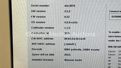 Centervue DRS Automatic Retinal Camera Software Version 2.5.2 on Motorized Table (Powers Up) - 4